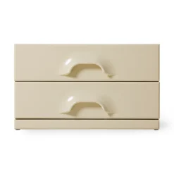 Commode 2 Tiroirs - 60 x 35 x 35,2 cm - Crème