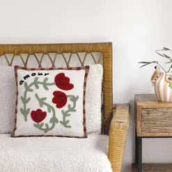 Coussin Influence Coquelicot rose - 40 x 40 cm