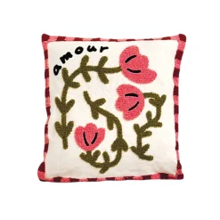 Coussin Influence Coquelicot rose - 40 x 40 cm