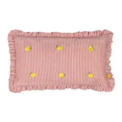 Coussin Les fruités brodé Citrons - 30 x 50 cm