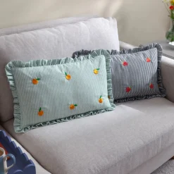 Coussin Les fruités brodé Oranges - 30 x 50 cm