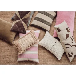 Coussin Tissé Rayé Blush - 60x40 cm