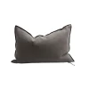 Coussin Vice Versa - Black Line Lin Stone Washed - Castor