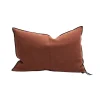 Coussin Vice Versa - Black Line Lin Stone Washed - Argile