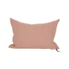 Coussin Vice Versa Lin Lavé Froissé - Bois de rose / Givré