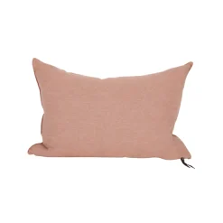 Coussin Vice Versa Lin Lavé Froissé - Bois de rose / Givré