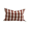 Coussin Vice Versa - Lin Lavé - Vichy Cottage Argile