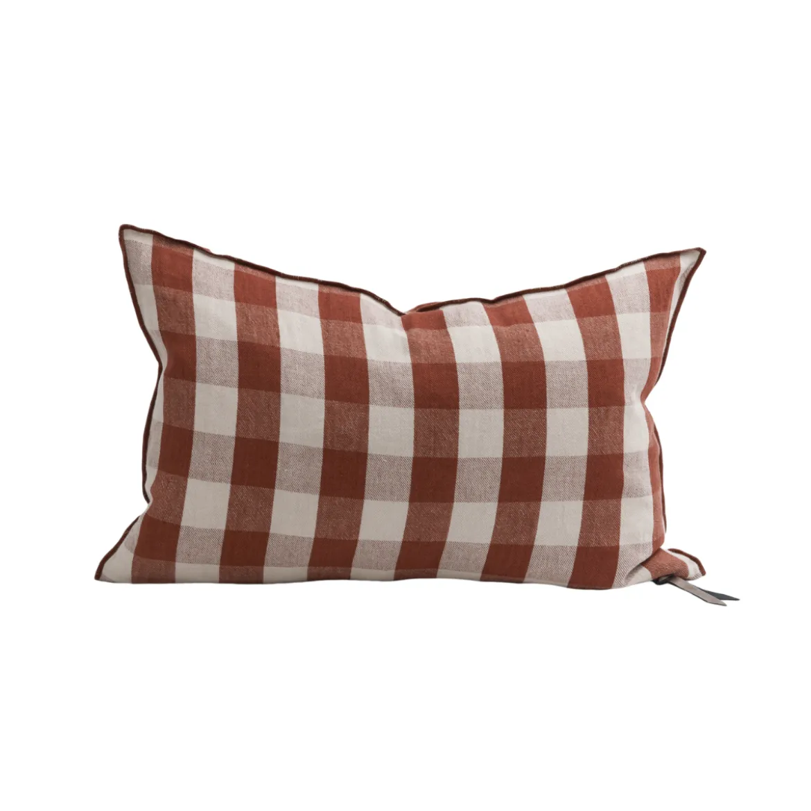 Coussin Vice Versa - Lin Lavé - Vichy Cottage Argile