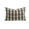 Coussin Vice Versa - Lin Lavé - Vichy Cottage Kaki