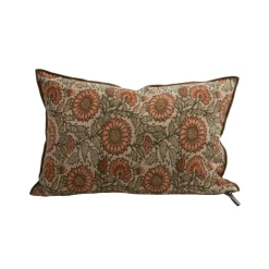 Coussin Vice Versa - Lin Wasabi - Les Tournesols Terracotta