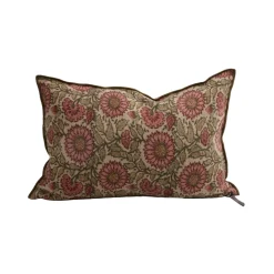 Coussin Vice Versa - Lin Wasabi - Les Tournesols Rose