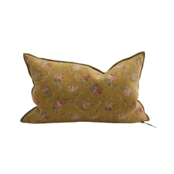 Coussin Vice Versa - Lin Wasabi - Jardin Secret Ocre