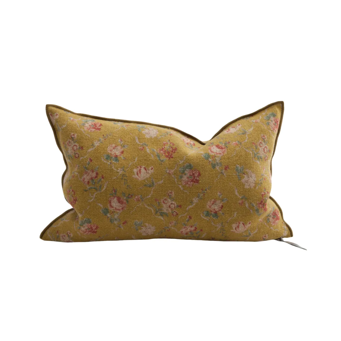 Coussin Vice Versa - Lin Wasabi - Jardin Secret Ocre