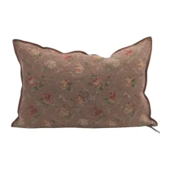 Coussin Vice Versa - Lin Wasabi - Jardin Secret Bois de Rose