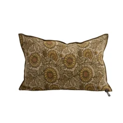 Coussin Vice Versa - Lin Wasabi - Les Tournesols Bronze