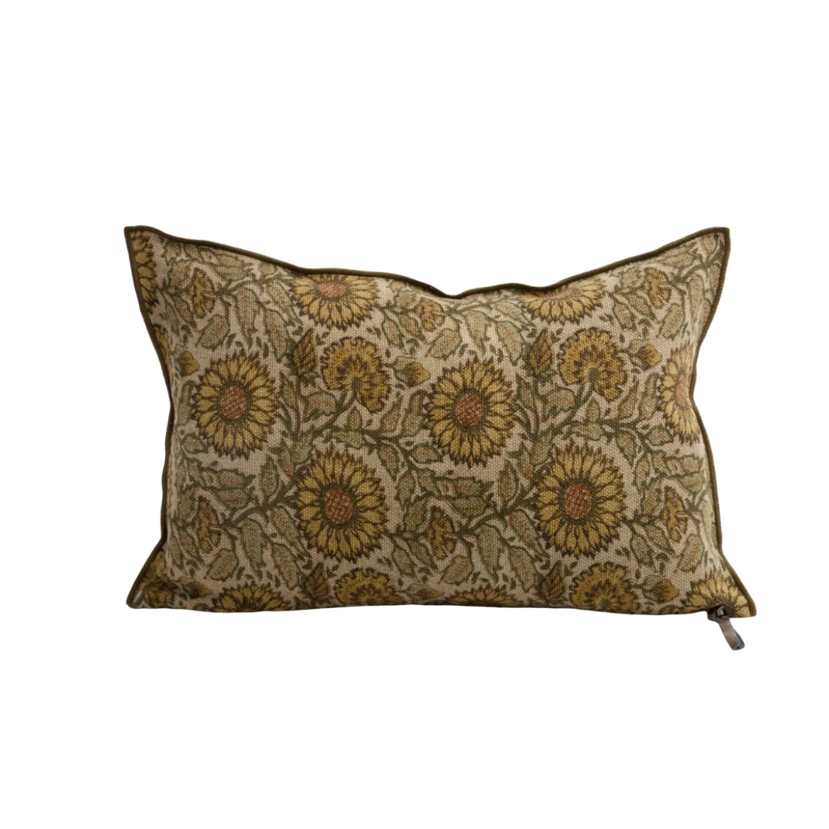 Coussin Vice Versa - Lin Wasabi - Les Tournesols Bronze