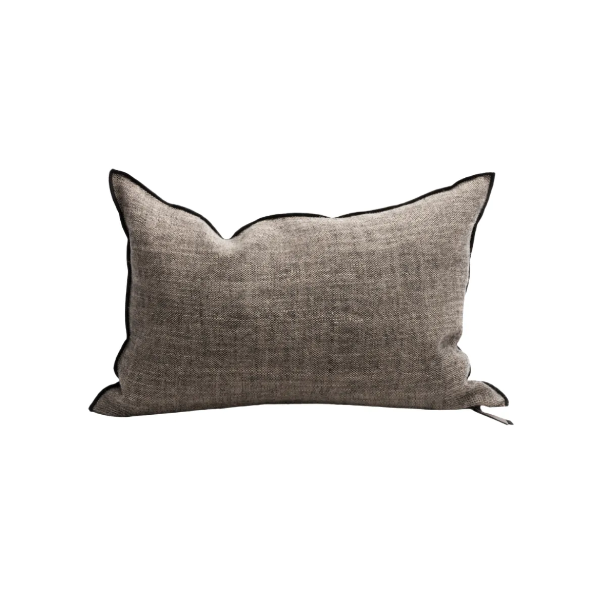 Coussin Vice Versa - Toile Rustique Chinée - Naturel/Noir