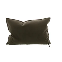 Coussin Vice Versa - Velours Palazzo - Ecorce 40x60 cm