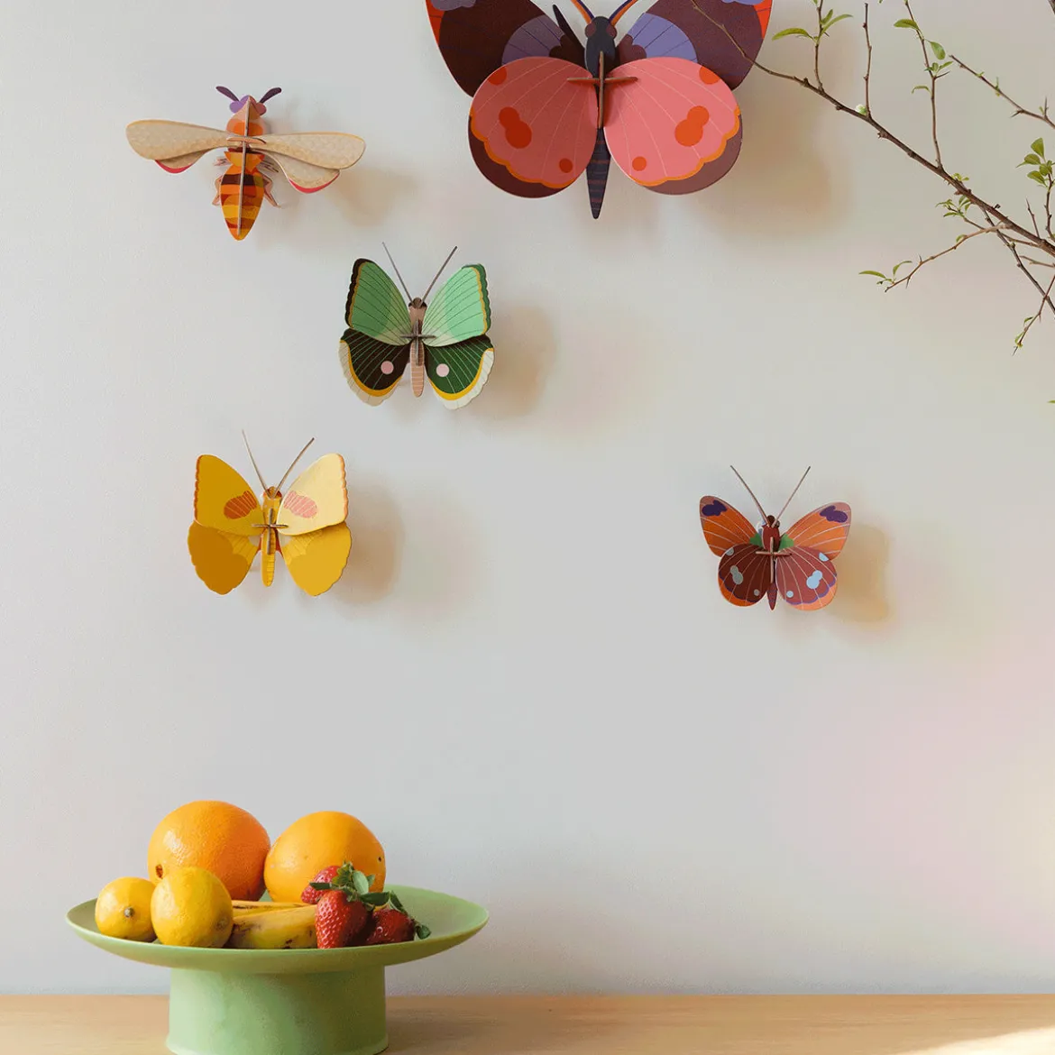 Décoration murale Papillon Fern Striped en carton recyclé