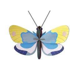 Décoration murale Papillon Monarque jaune en carton recyclé