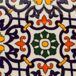 Dessous De Plat Rond en Céramique - Orange et Bleu
