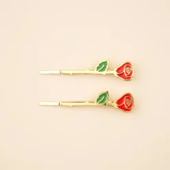 Duo Barrettes fines Roses