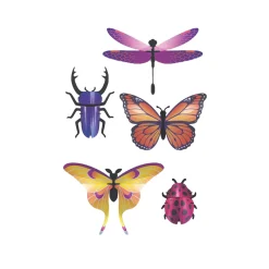 Ensemble d'insectes en papier - Violet