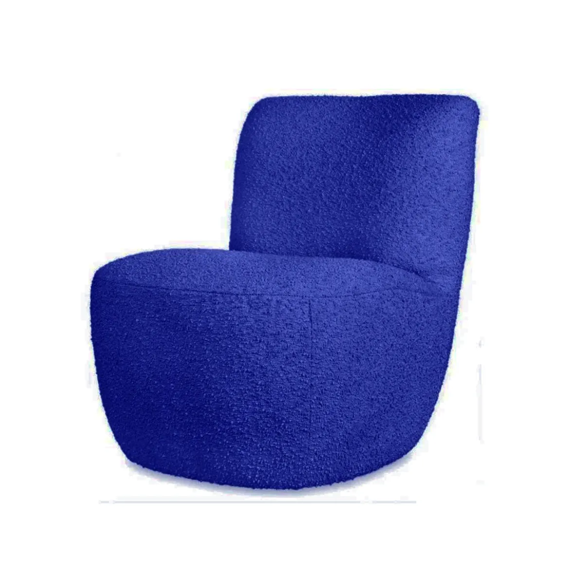 Fauteuil Eve Tissu Bouclette - Bleu électrique