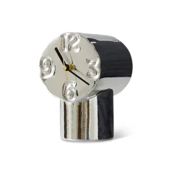 Horloge Rétro en céramique - h 17,5 cm - Chrome