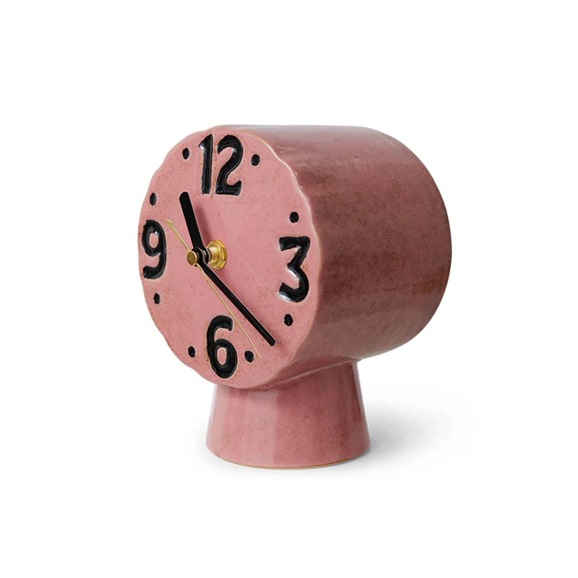 Horloge Rétro en céramique - h 16,2 cm - Rose