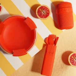 Kit réutilisable Couverts - Lunch box - Mug - Orange