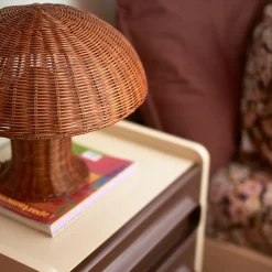 Lampe De Table Rotin - Ø 34 cm x 30 cm