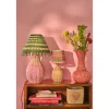 Lampe de Table - Rotin Rayures Pink Tall