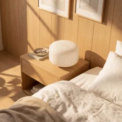 Lampe Livo Metal Chrome & Verre - Blanc