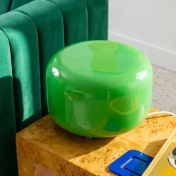 Lampe Livo Metal Chrome & Verre - Vert
