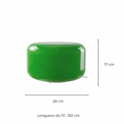 Lampe Livo Metal Chrome & Verre - Vert