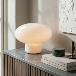 Lampe Ovalie - Verre Blanc