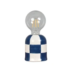 Lampe à poser à carreaux - Blanc & bleu