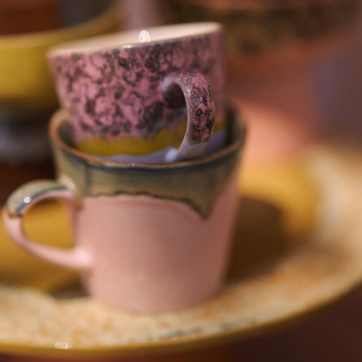 Lot de 4 Tasses à Café Americans Radiant 70's - 11,5 cm x 8,5 cm