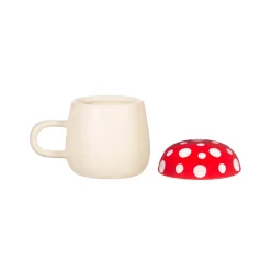 Mug Champignon Avec Couvercle - Rouge