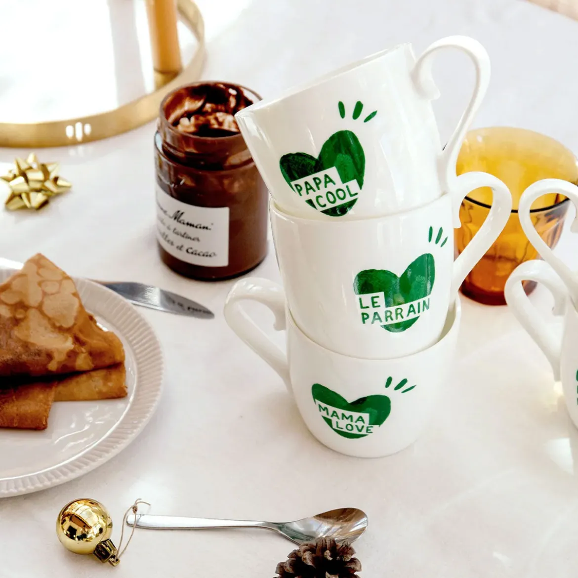 Mug Coeur Mamie Chérie - Vert Sapin