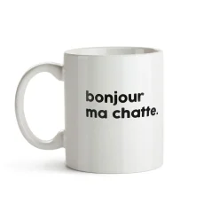 Mug en porcelaine - Bonjour Ma Chatte