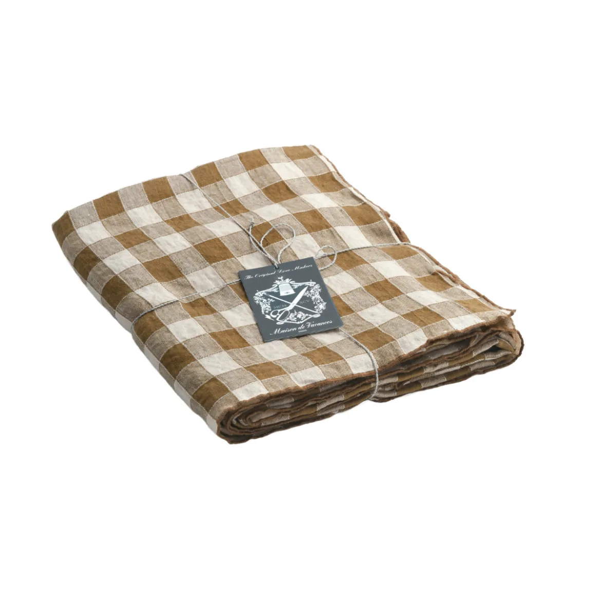Nappe Bourdon Toile Vichy Vintage - Havane/Bourdon Havane