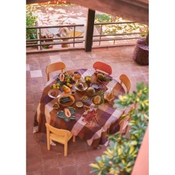 Nappe Vida Carreaux - Amber/Burgundy 140x220 cm