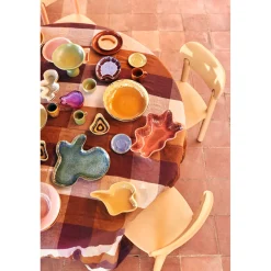 Nappe Vida Carreaux - Amber/Burgundy 140x220 cm