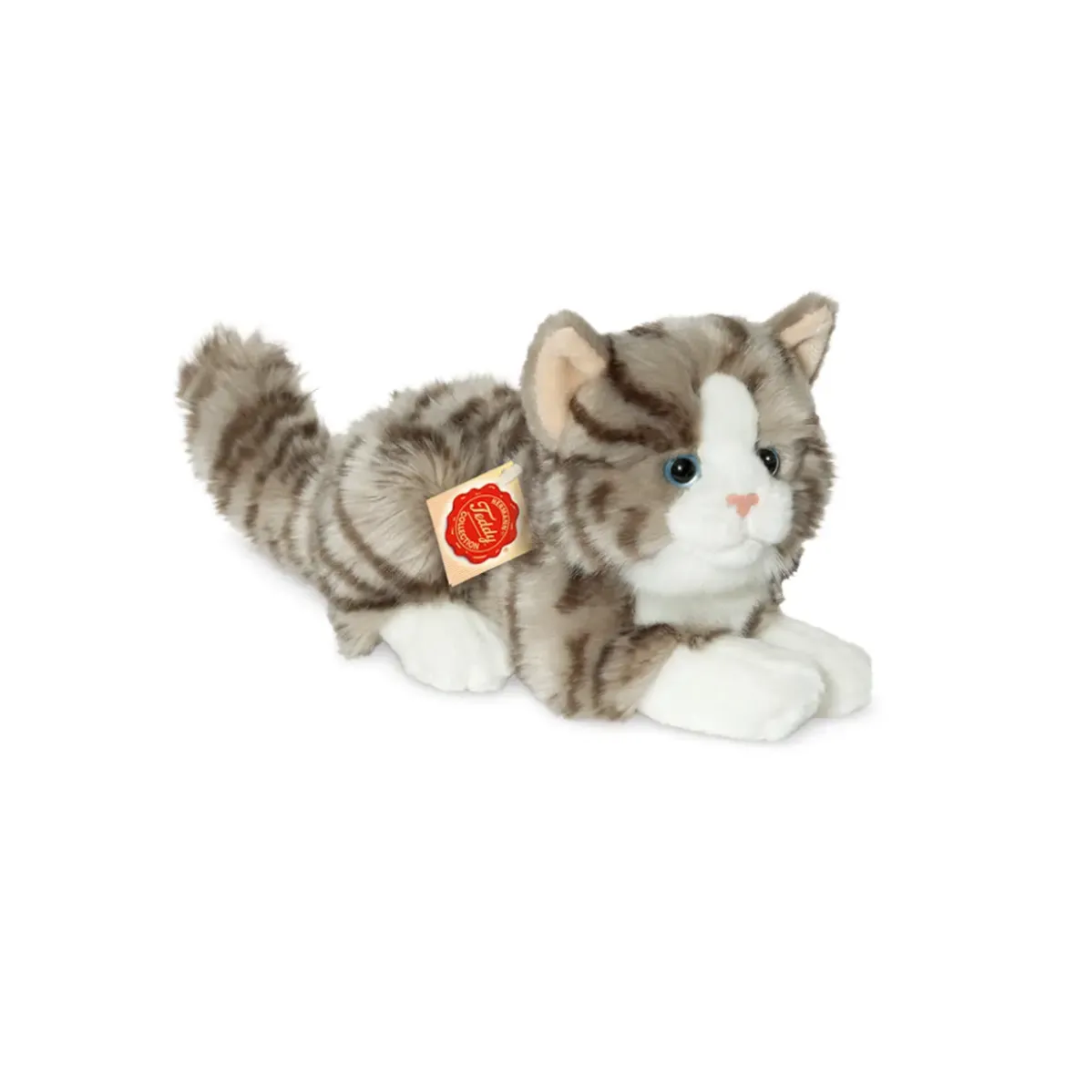 Peluche Chat Gris Rayé allongé