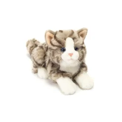 Peluche Chat Gris Rayé allongé
