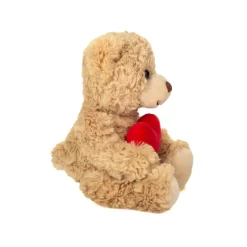 Peluche Ours Beige Cœur Rouge