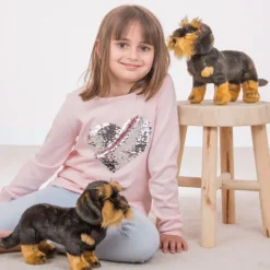 Peluche Teckel à poil dur debout