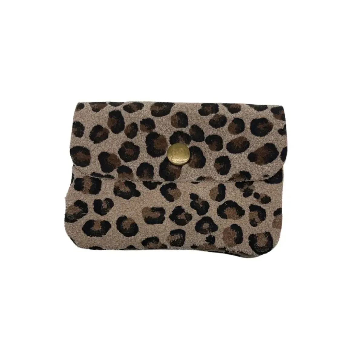 Petit Porte-monnaie - Cuir Suede Léopard